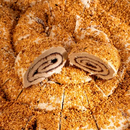 5 KG Tepsi Susamlı Çikolatalı Saray Burma Helva resmi